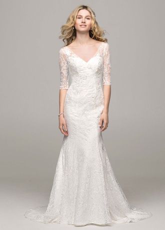 Lace Wedding Dress 3/4 Sleeve